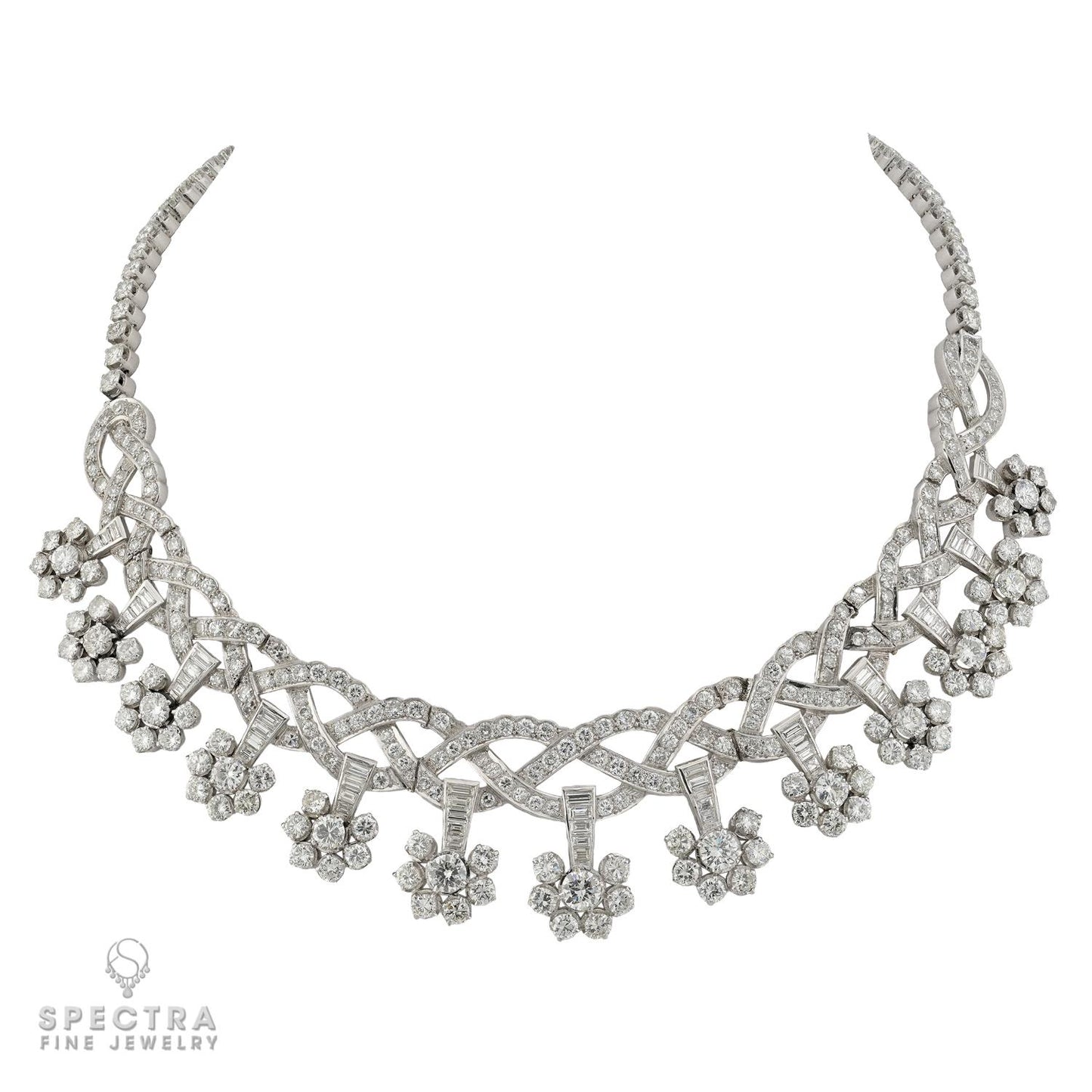 Van Cleef & Arpels Platinum Diamond Necklace, 35.00 carats