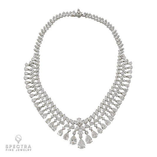 Platinum 88.0 ct Fancy-Shape Diamond Necklace, 16 inches