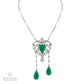 Art Deco 21ct Colombian Emerald & Diamond Necklace | Platinum 1920