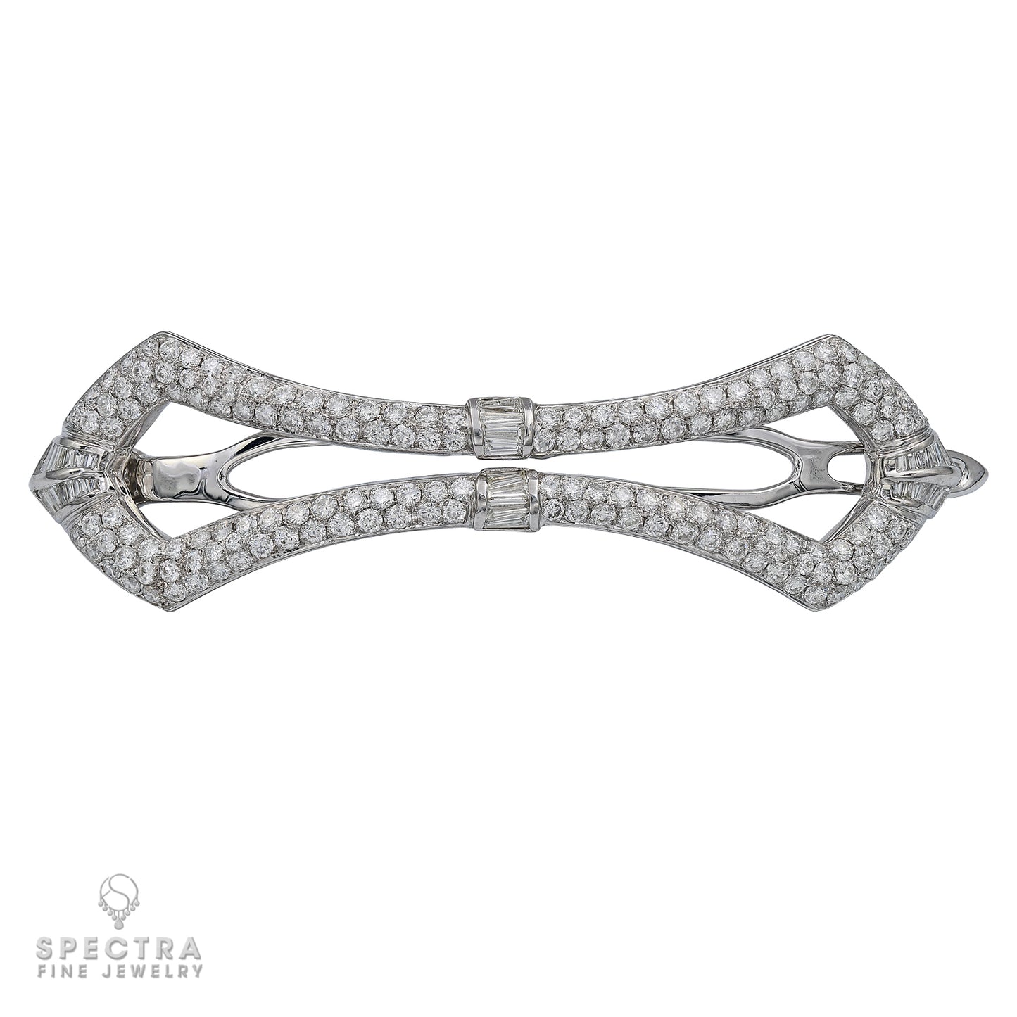 Contemporary Diamond Pave Hinged Hair Clip Barette