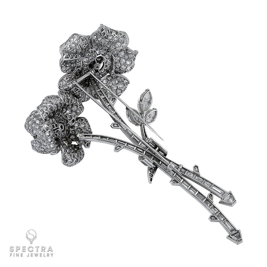 1950s Diamond Flower Brooch | French