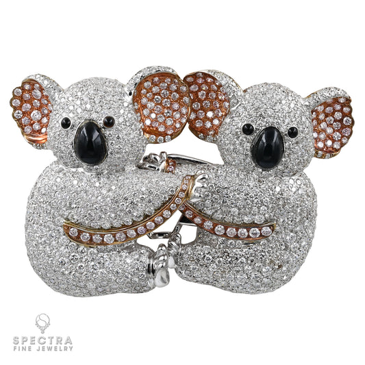 Diamond 18K Two-Tone Gold Koala Bear Pin by Graff