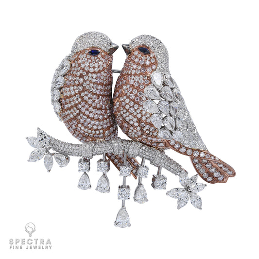 Spectra Fine Jewelry Lovebirds Diamond Figural Brooch