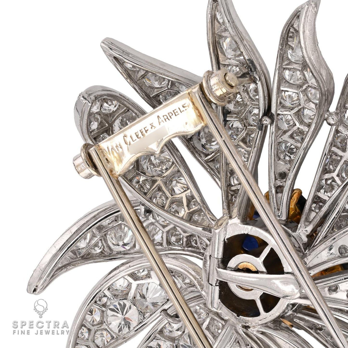 Van Cleef & Arpels Diamond Fleur Brooch, Convertible Center