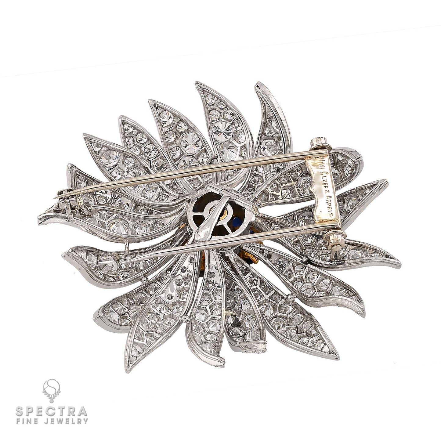 Van Cleef & Arpels Diamond Fleur Brooch, Convertible Center
