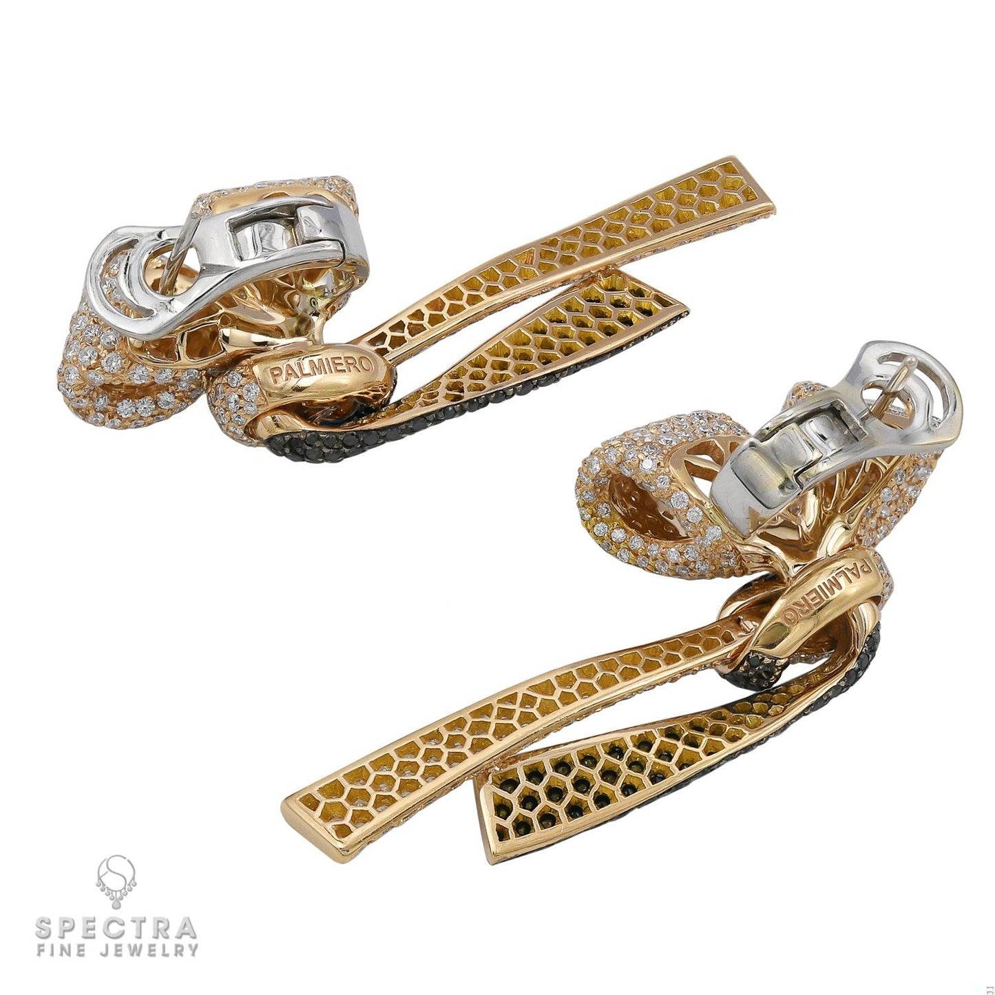 Palmiero Fiocchi Contemporary Abstract Diamond Pave Bow Earrings