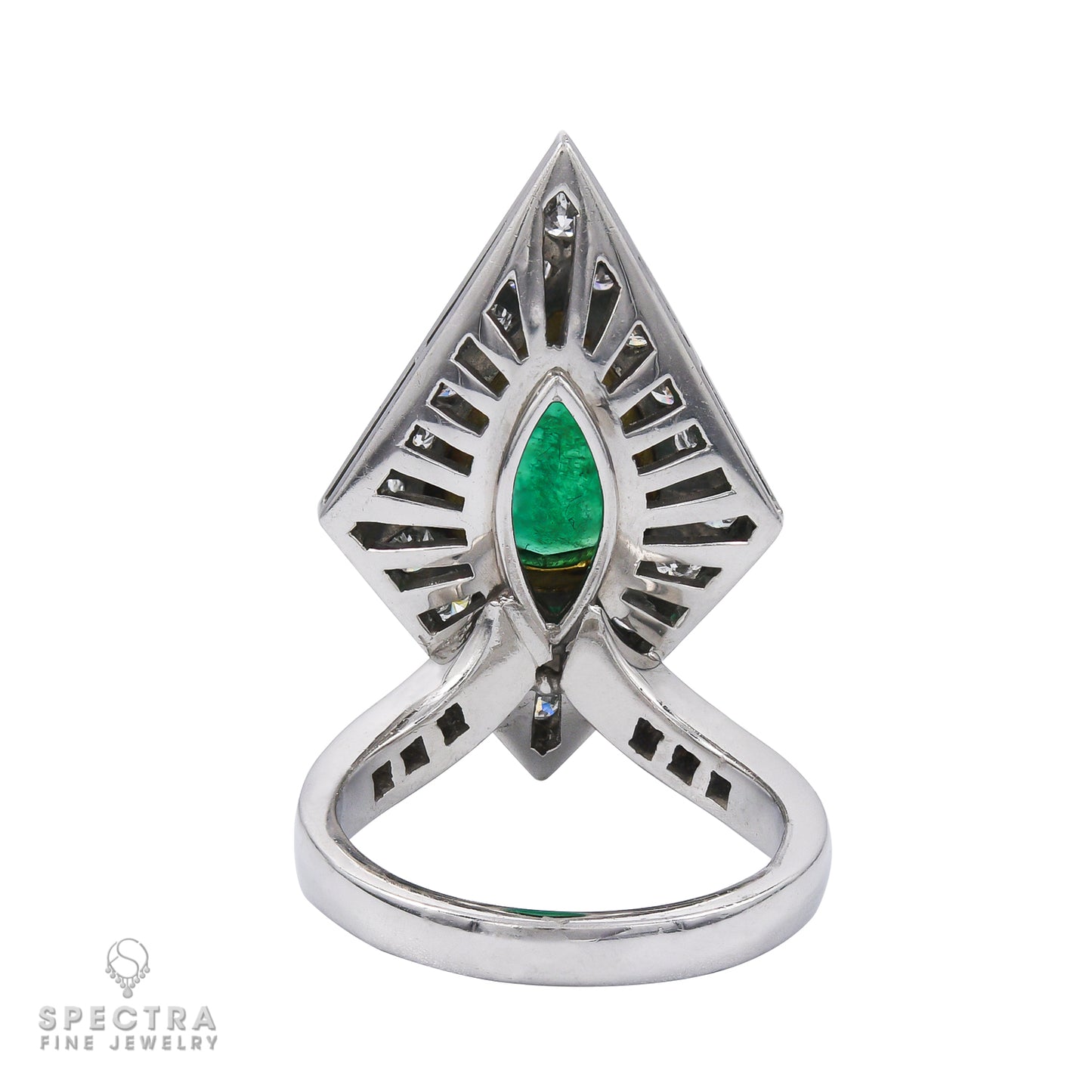 Spectra Fine Jewelry 3.0 ct. Emerald Diamond Pyramid Cocktail Ring