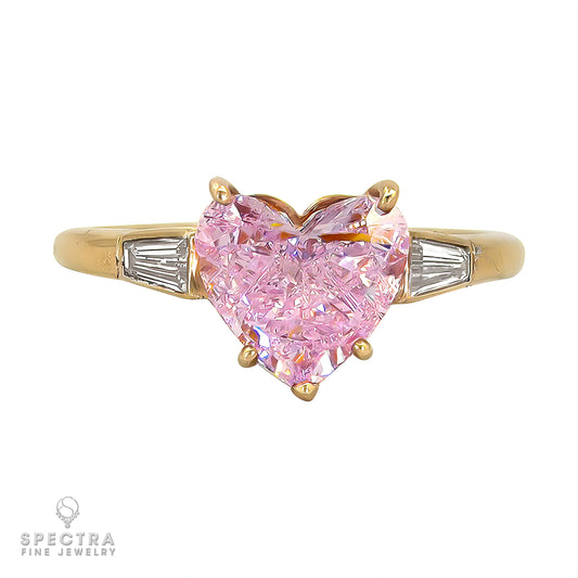 Cartier Pink Heart Diamond Dinner Engagement Ring 2.02ct