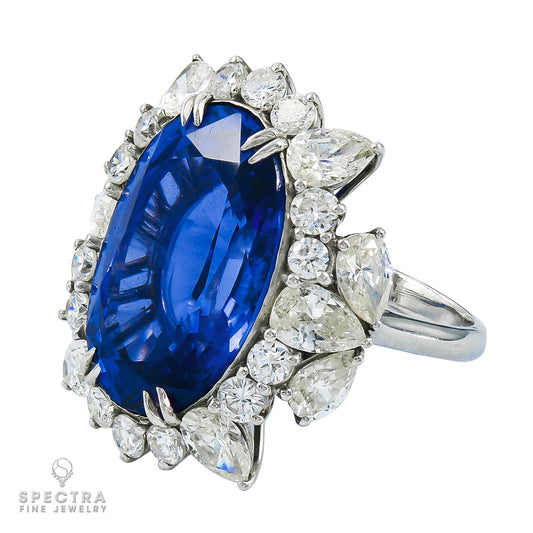 Spectra Fine Jewelry Ceylon Sapphire Diamond Cocktail Engagement Ring 26.19ct