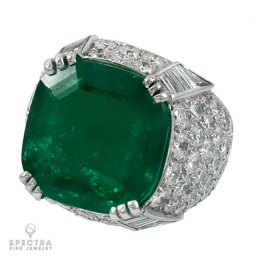 Spectra Fine Jewelry: 11.38 Carat Colombian Emerald Ring - AGL Certified