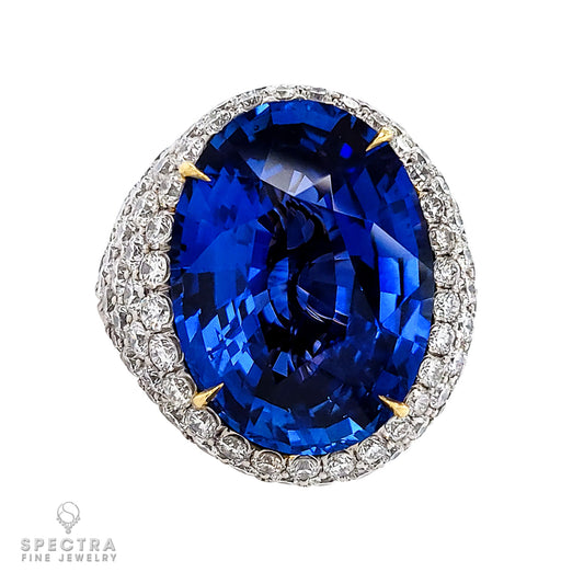 Spectra Fine Jewelry 29.83 ct. Sapphire Diamond Cocktail Bombe Ring