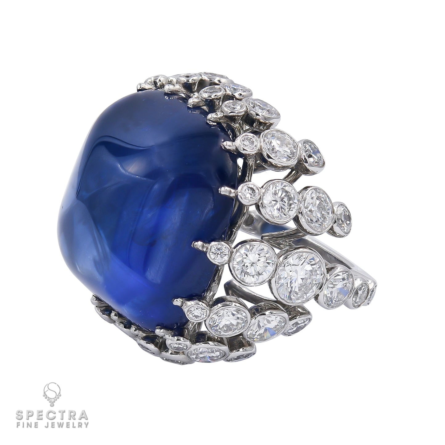 Spectra Fine Jewelry's Magnificent 43.22 Carat Ceylon Sapphire Diamond Ring