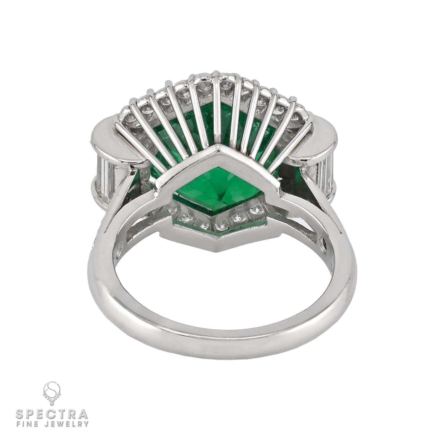 7.05ct Colombian Emerald Diamond Platinum Ring