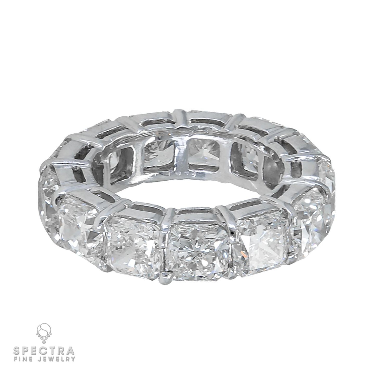 Spectra Fine Jewelry 13.44 carat Radiant cut Diamond Eternity Wedding Band Ring