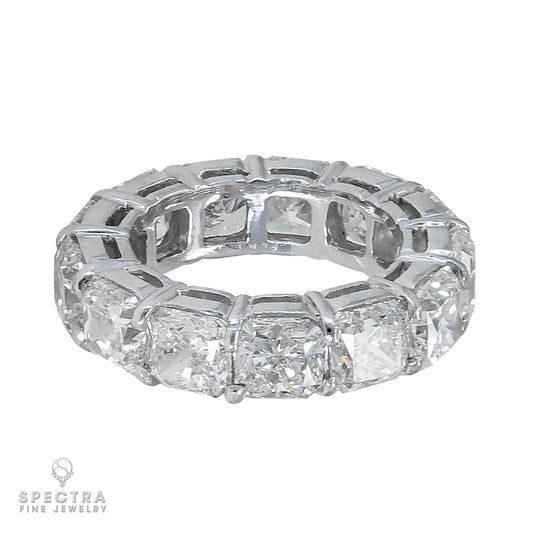 Spectra Fine Jewelry 13.44 carat Radiant cut Diamond Eternity Wedding Band Ring