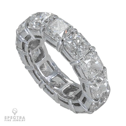 Spectra Fine Jewelry 13.44 carat Radiant cut Diamond Eternity Wedding Band Ring