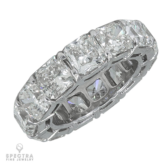 Spectra Fine Jewelry 13.44 carat Radiant cut Diamond Eternity Wedding Band Ring