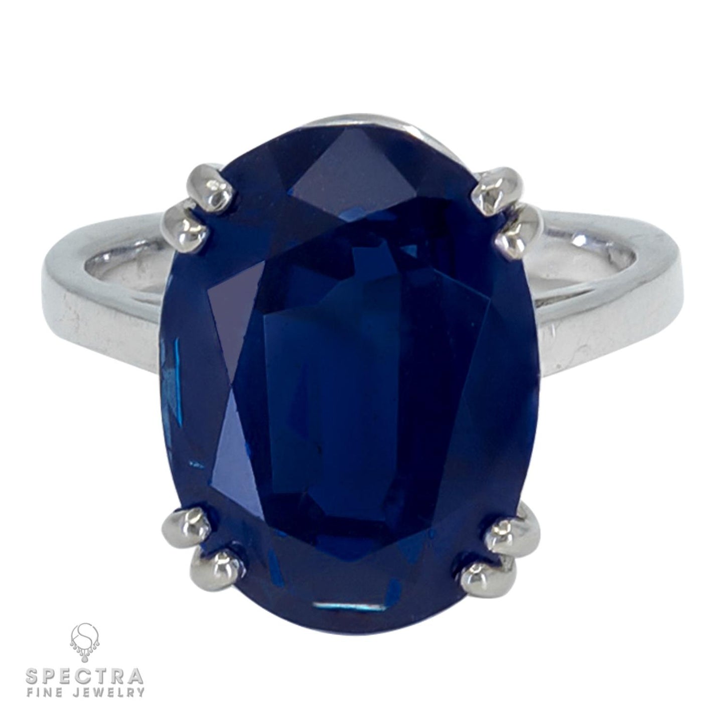 Spectra Fine Jewelry 15.29 cts. Oval Unheated Sapphire Engagement Cocktail Ring