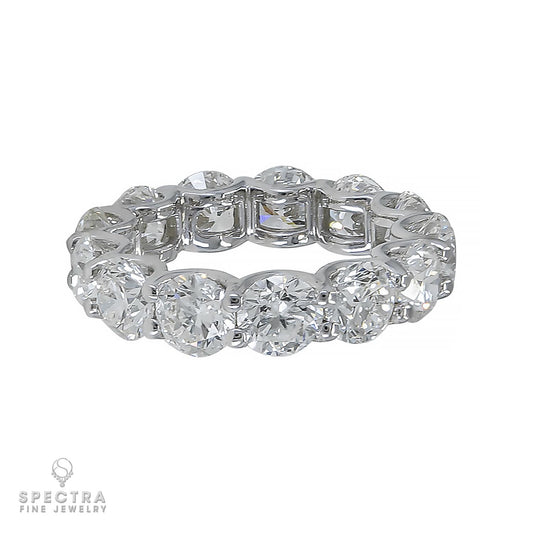 Spectra Fine Jewelry Platinum Wedding Band with 6.06 Carats of Radiant Diamonds