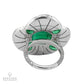 9.16ct Sugarloaf Emerald and Diamond 18K White Gold Ring