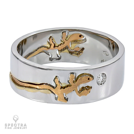 Crivelli Single Diamond Salamander Wedding Band Ring