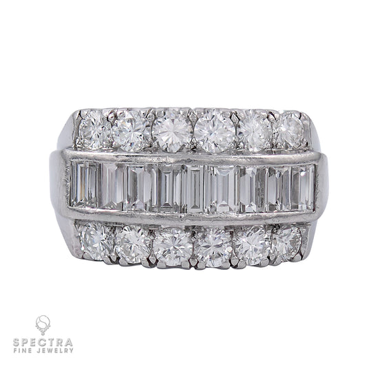 Contemporary 3.40 cts. Diamond Wedding Ring