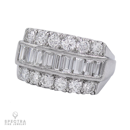 Contemporary 3.40 cts. Diamond Wedding Ring