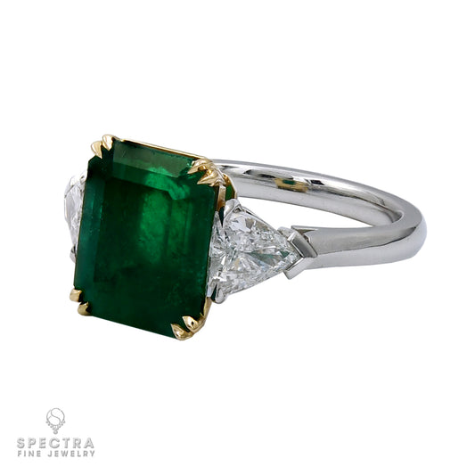 Spectra Fine Jewelry 4.09 ct. Colombian Emerald Diamond Engagement Ring