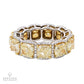 Spectra Fine Jewelry 12.04cts Cushion Fancy Yellow Diamond Eternity Band Ring