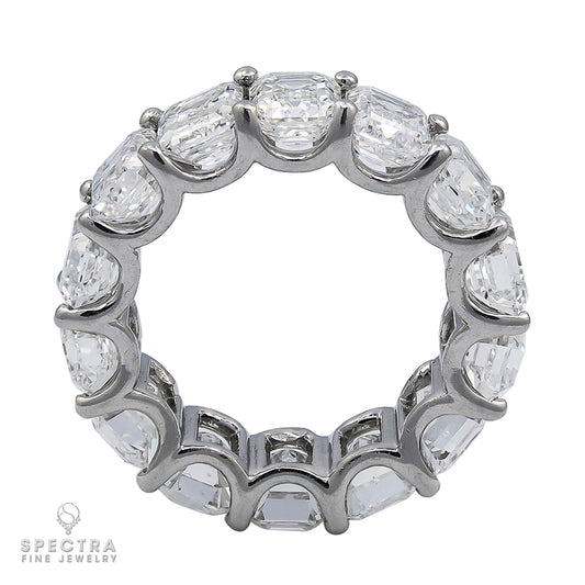 Stunning 14.23 Carat Emerald Cut Diamond Wedding Band Ring by Spectra Fine Jewelry