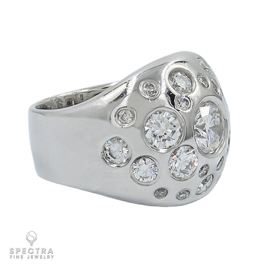 Diamond Honeycomb Ring in 18k White Gold