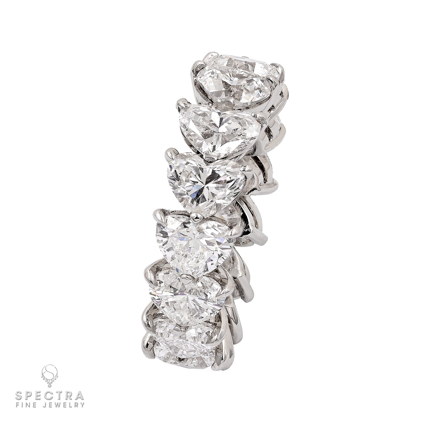 Spectra Fine Jewelry 11.13 cts. Heart-Shaped Diamond Eternity Band Wedding Ring