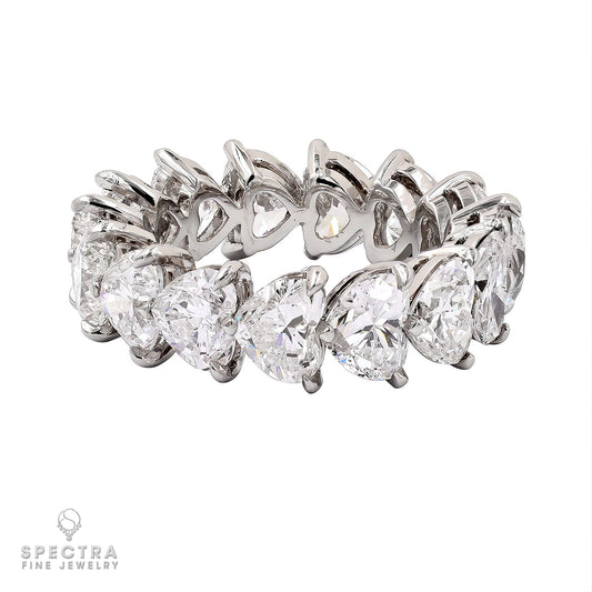 Spectra Fine Jewelry 11.13 cts. Heart-Shaped Diamond Eternity Band Wedding Ring