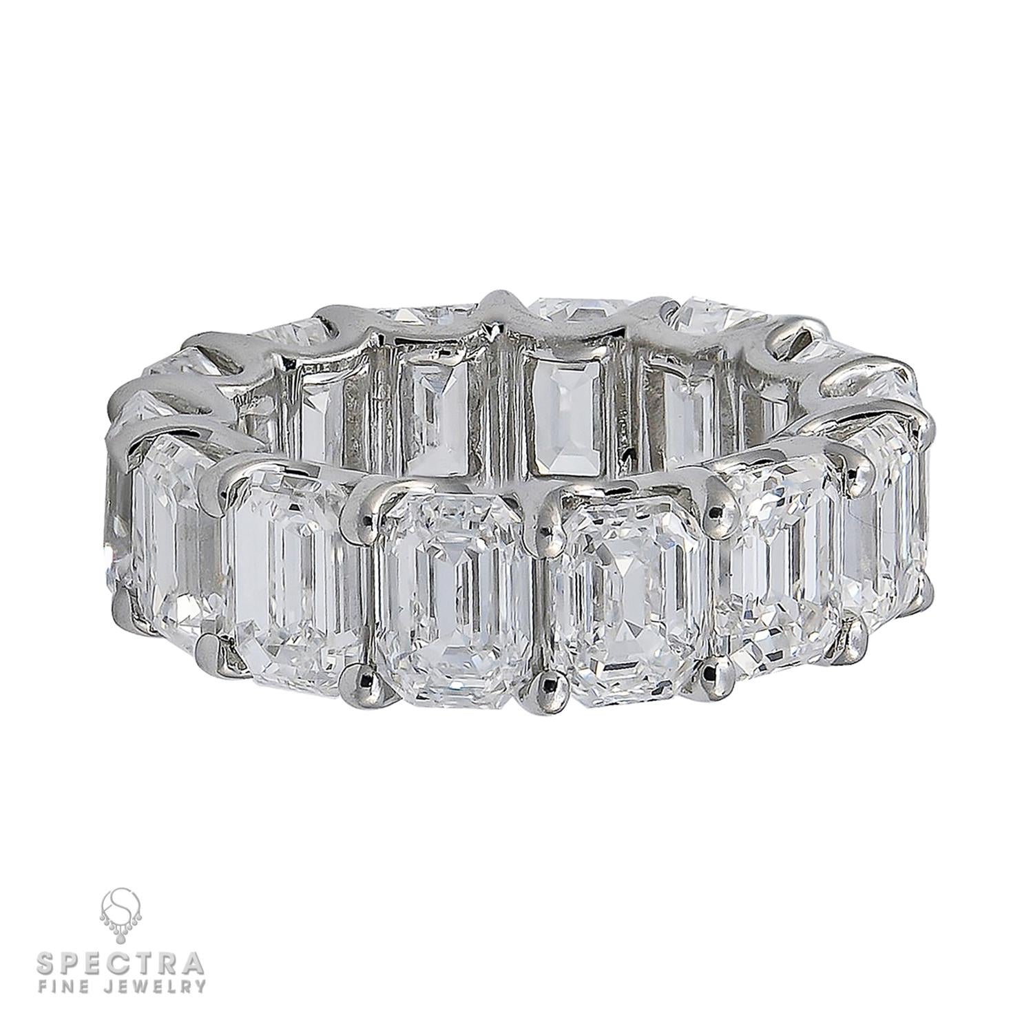 Spectra Fine Jewelry GIA Certified 15.27 Carat Emerald-Cut Diamond Eternity Band