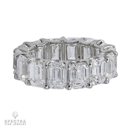 Spectra Fine Jewelry GIA Certified 15.27 Carat Emerald-Cut Diamond Eternity Band