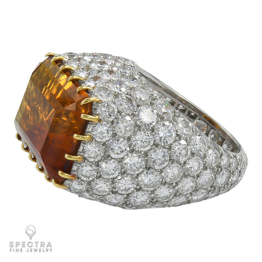 Tiffany & Co. Vintage Citrine Diamond Cocktail Bombe Ring