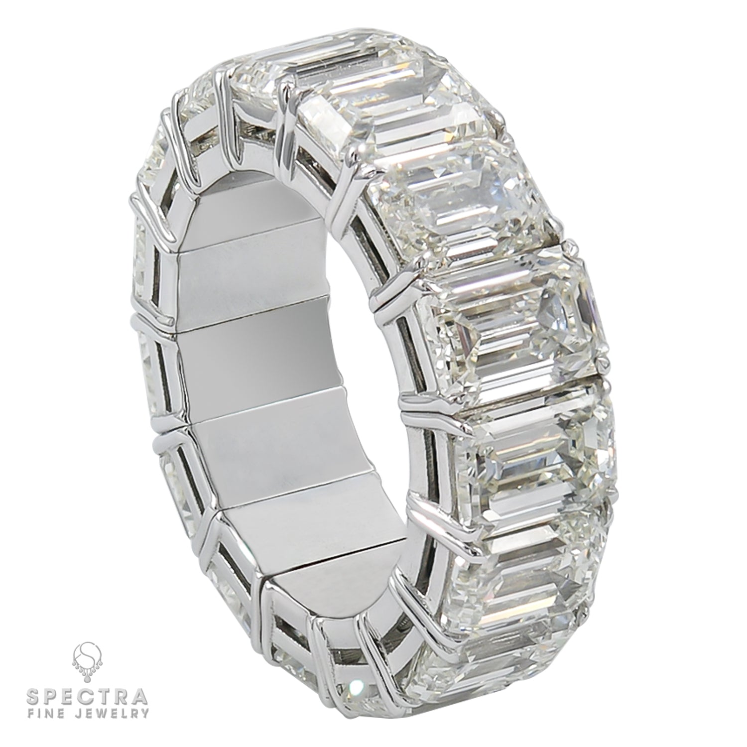 Spectra Fine Jewelry 15.43 ct. Emerald Cut Diamond Flexible Eternity Wedding Band