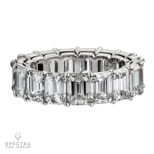 Spectra Fine Jewelry 9.01ct Emerald Cut Diamond Eternity Wedding Band Ring