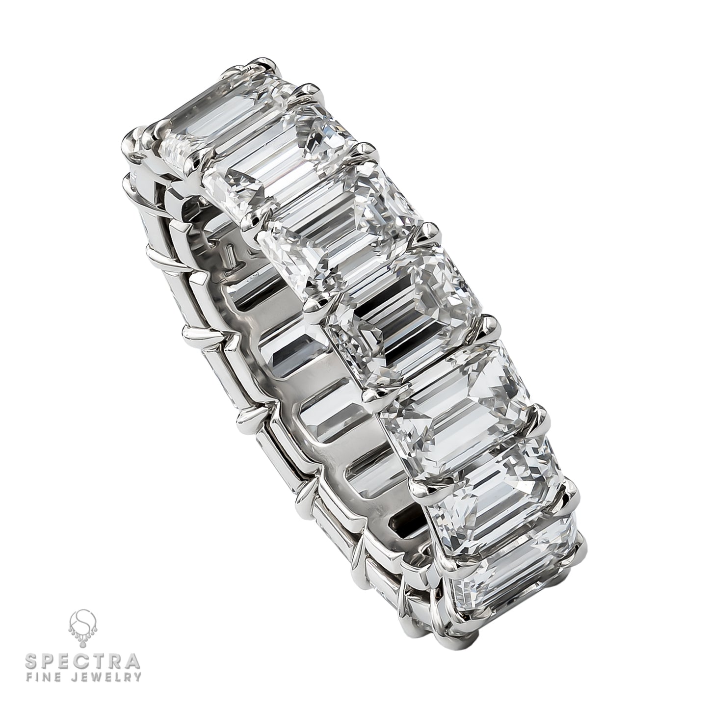 Spectra Fine Jewelry 9.01ct Emerald Cut Diamond Eternity Wedding Band Ring