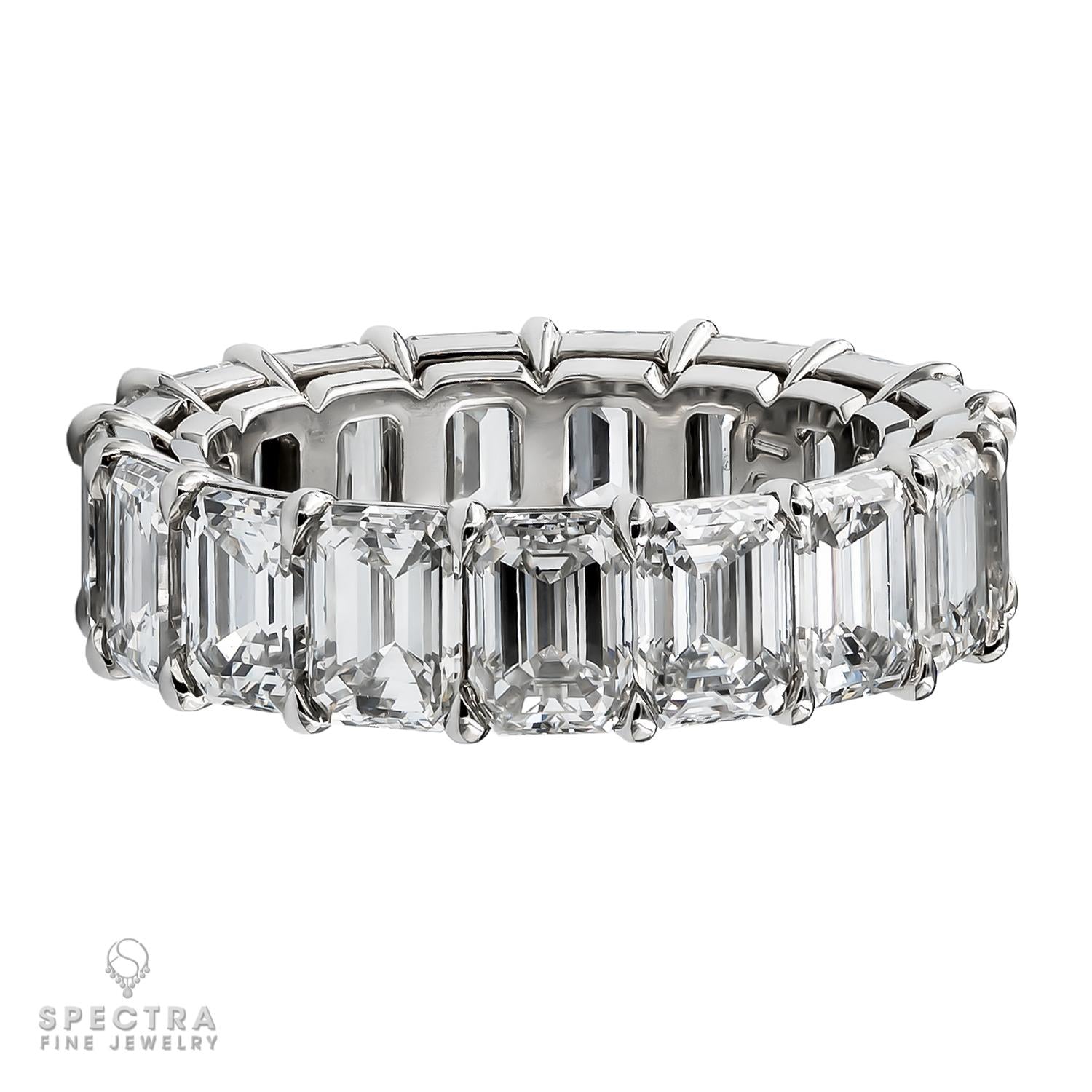 Spectra Fine Jewelry 9.60ct Emerald Cut Diamond Eternity Ring