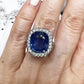 8.60 ct. Ceylon No-Heat Sapphire & Diamond Halo Ring by Spectra Fine Jewelry