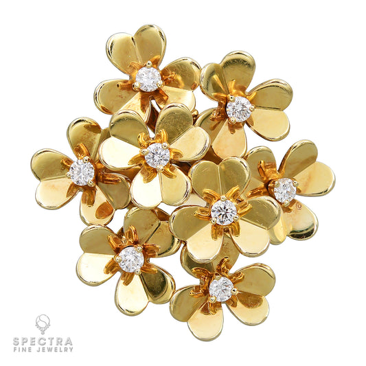 Van Cleef & Arpels Frivole Diamond Gold 8 Flower Ring