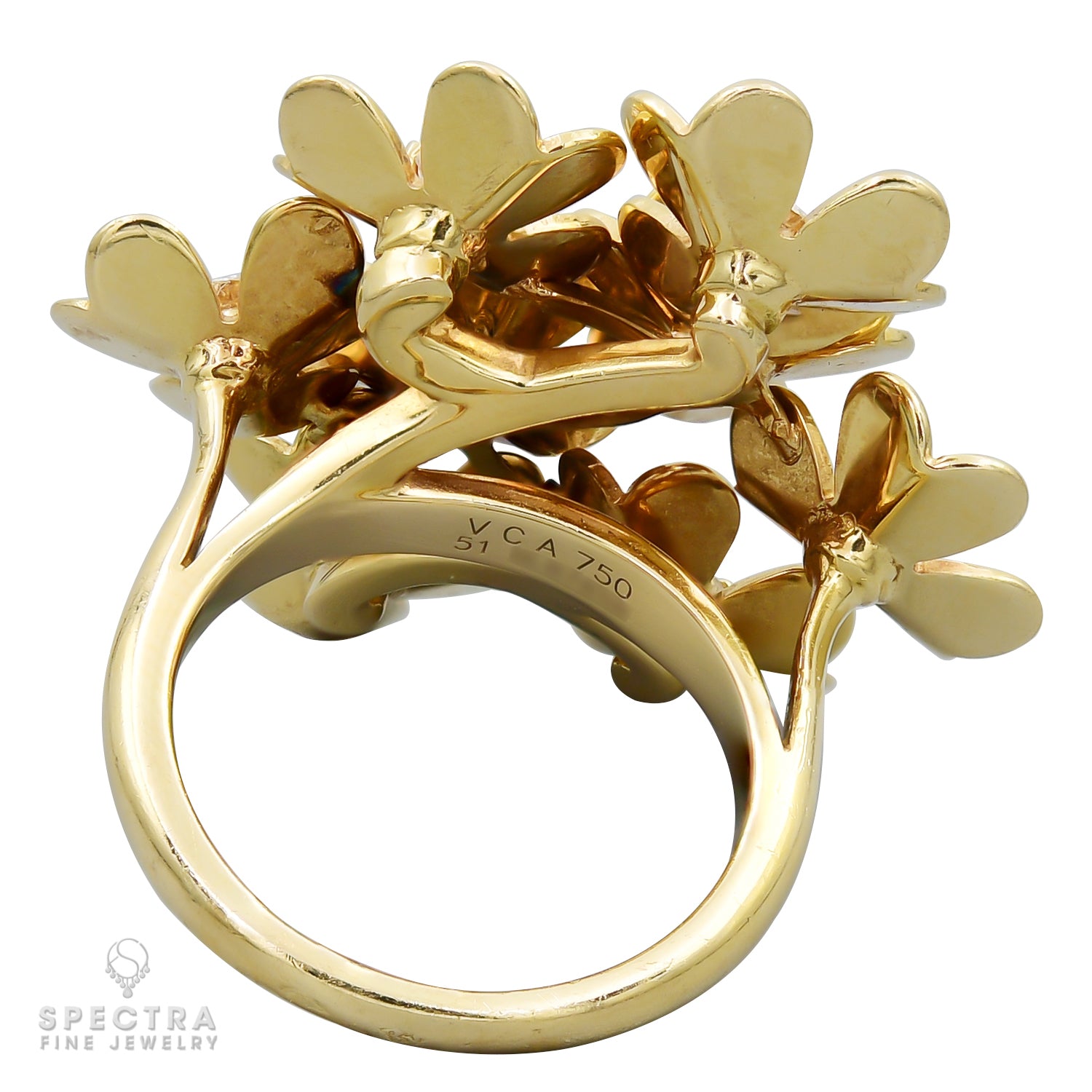 Van Cleef & Arpels Frivole Diamond Gold 8 Flower Ring
