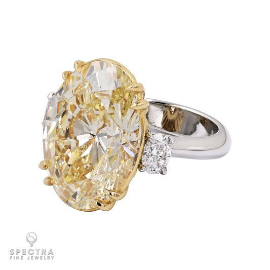 Spectra Fine Jewelry 20.17 Carat GIA Certified Yellow Diamond Ring