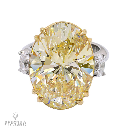 Spectra Fine Jewelry 20.17 Carat GIA Certified Yellow Diamond Ring
