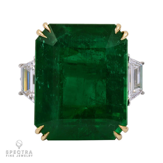Spectra Fine Jewelry 34.73 ct. Zambian Emerald Cocktail Engagement Ring