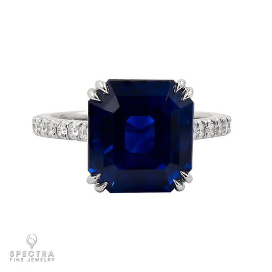 Spectra Fine Jewelry 8.06ct Ceylon Sapphire Diamond Pave Engagement Ring