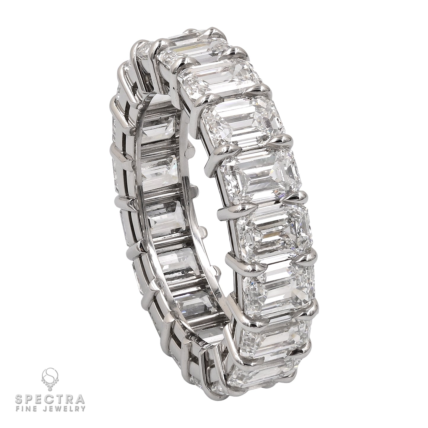 Spectra Fine Jewelry 7.60ct Emerald-cut Diamond Eternity Ring