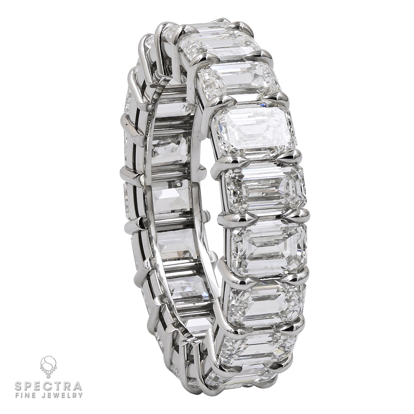 Spectra Fine Jewelry 7.60ct Emerald-cut Diamond Eternity Ring