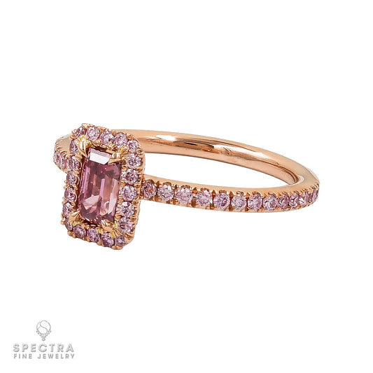 De Beers 0.44-Carat Fancy Vivid Pink Pave Diamond Ring